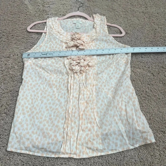 J. Crew sleeveless ruffle animal print tank top peach white 6 leopard print - Picture 11 of 11